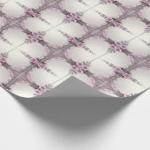 Rosa Blumenrahmen-Geschenkpapier Geschenkpapier (Ecke)