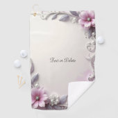 Rosa Blumenrahmen Golfhandtuch (Insitu)