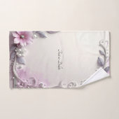 Rosa Blumenrahmen-Handtuch-Set Badhandtuch Set (Handtuch)