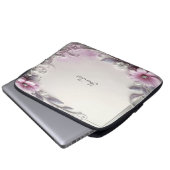 Rosa Blumenrahmen Laptop-Hülle Laptopschutzhülle (Vorne Knopf)