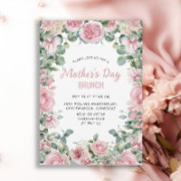 Rosa Blumenrahmen Muttertags-Brunch