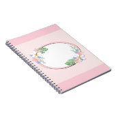 Rosa Blumenrahmen rund Kinder Frühjahr niedliche C Notizblock (Rechte Seite)