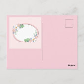 Rosa Blumenrahmen rund Kinder Frühjahr niedliche C Postkarte (Rückseite)