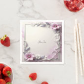 Rosa Blumenrahmen Serviette (Beispiel)