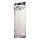 Rosa Blumenrahmen Thermosbecher (Nach links gedreht)