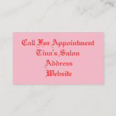 Rosa Blumenrahmen Visitenkarte (Rückseite)