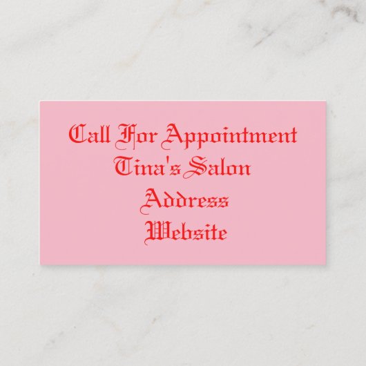 Rosa Blumenrahmen Visitenkarte (Rückseite)