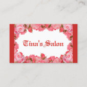 Rosa Blumenrahmen Visitenkarte (Vorderseite)