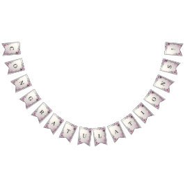 Rosa Blumenrahmen-Wimpel Flagge