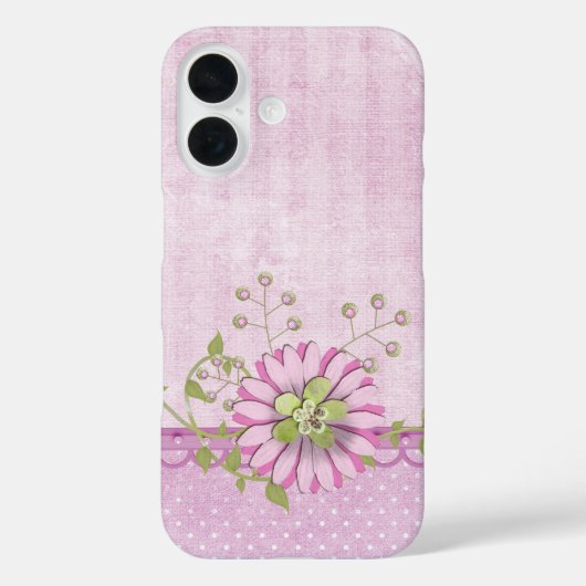 Rosa Blumenrand Case-Mate iPhone Hülle (Rückseite)