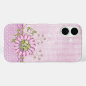 Rosa Blumenrand Case-Mate iPhone Hülle (Rückseite (Horizontal))