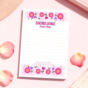Rosa Blumenrand Florist Post-it Klebezettel