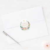 Rosa Blumenreath Erste Heilige Kommune Runder Aufkleber (Umschlag)