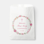 Rosa Blumenreath Erste Kommune Geschenktütchen (Vorderseite)