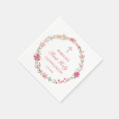 Rosa Blumenreath Erste Kommune Serviette (Ecke)