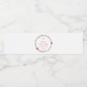 Rosa Blumenreath Erste Kommune Wasserflaschenetikett (Einzelnes Label)