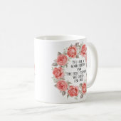 Rosa Blumenreath Frohe Mutter Day-Stepmutter Kaffeetasse (VorderseiteRechts)