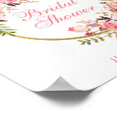 Rosa Blumenreath Gold Brautparty Willkommen Poster (Ecke)