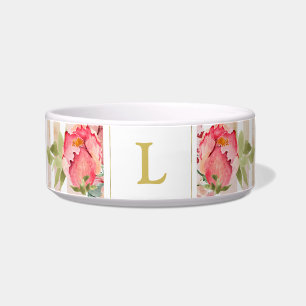 Rosa, blumenreich, Shabby Chic, mit Monogramm gest Napf