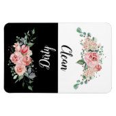 Rosa Blumenreinigung / Geschirrspüler Magnet (Horizontal)