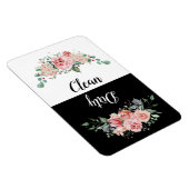 Rosa Blumenreinigung / Geschirrspüler Magnet (Rechte Seite)
