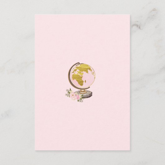 Rosa Blumenreise-Abenteuer-Bücher für Baby Begleitkarte (Rückseite)