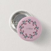 Rosa Blumenreste Wasserfarben Rose Wildblume Button (Vorne & Hinten)
