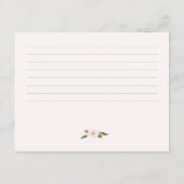 Rosa Blumenrezept Brautparty Begleitkarte (Rückseite)