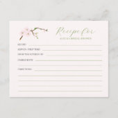 Rosa Blumenrezept Brautparty Begleitkarte (Vorderseite)