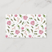 Rosa Blumenrezeption Begleitkarte (Rückseite)