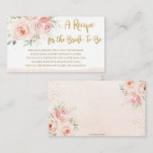 Rosa Blumenrezeption für die Braut Begleitkarte (Vorne/Hinten)