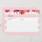 Rosa Blumenrezeptkarte (Vorne/Hinten)