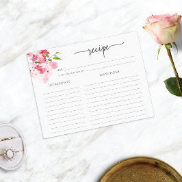 Rosa Blumenrezeptkarte