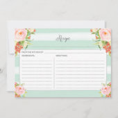 Rosa Blumenrezeptkarte (Vorderseite)