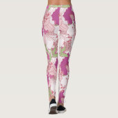 Rosa Blumenrhododendron-Leggings Leggings (Rückseite)