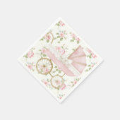 Rosa Blumenribbon Babydusche Serviette (Ecke)
