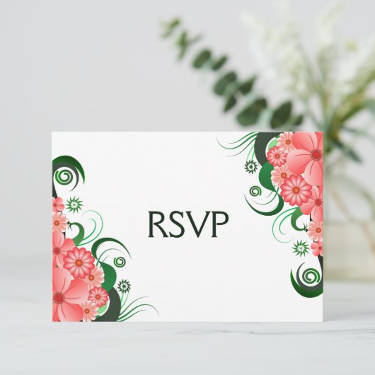 Rosa Blumenrosa Hibiskus Elegante UAWG Response Ca RSVP Karte (Stehend Vorderseite)