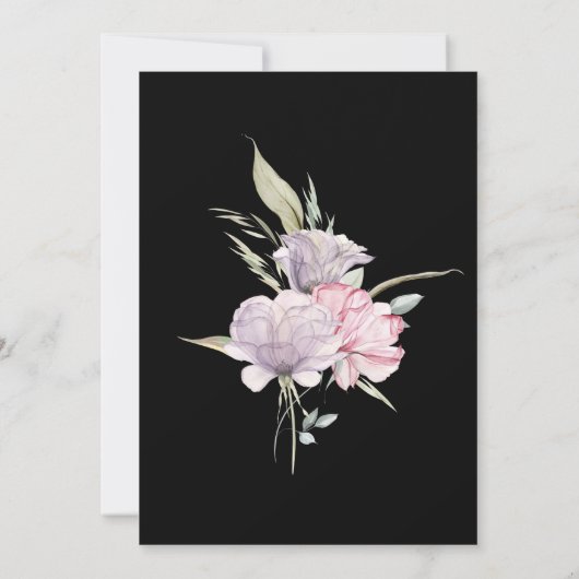 *~* Rosa - Blumenrosa Rose AR15 UAWG Wedding Einladung (Rückseite)