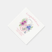 Rosa Blumenrose Abschluss Serviette (Ecke)
