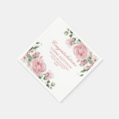 Rosa Blumenrose Abschlussfeier Serviette (Ecke)