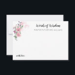 Rosa BlumenRosewatercolor-Brautparty-Rat Mitteilungskarte<br><div class="desc">Personalisierte elegante rosa BlumenRosewatercolor-Anmerkungs-Karte</div>