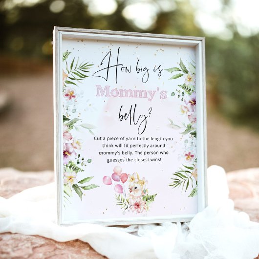 Rosa Blumensafari, wie groß das Bauchspiel der Mam Poster