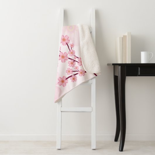 Rosa Blumensakura Kirschblossom mit beliebigem Nam Sherpadecke (Beispiel)