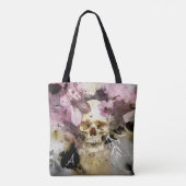 Rosa Blumenschädel Abstrakte Art mit Monogramm Tasche (Rückseite)
