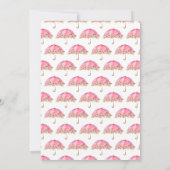 Rosa Blumenschirme Kinderdusche Einladung (Rückseite)