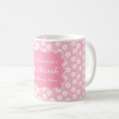 Rosa Blumenschläger Mitzvah Kaffeetasse (VorderseiteRechts)