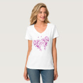 Rosa Blumenschmetterling T-Shirt (Vorderseite Vollansicht)
