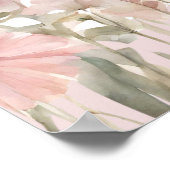 Rosa Blumenschmetterlinge Babydusche Begrüßungszei Poster (Ecke)