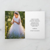 Rosa Blumenschmetterlinge Erste Kommune 2 Foto Dankeskarte (Innenseite)