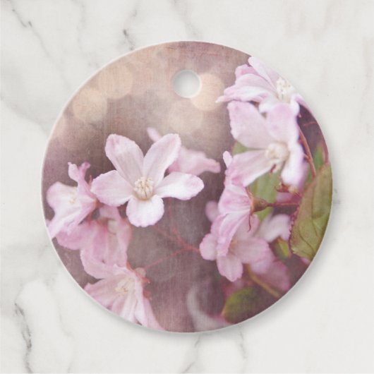 Rosa Blumenschmuck Verzierung Geschenkanhänger (Vorderseite)